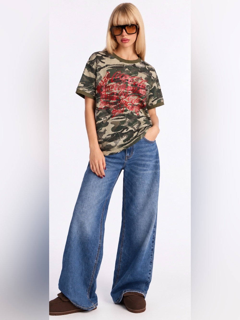 Coca Cola Kids' Camo Tee with Red Logo